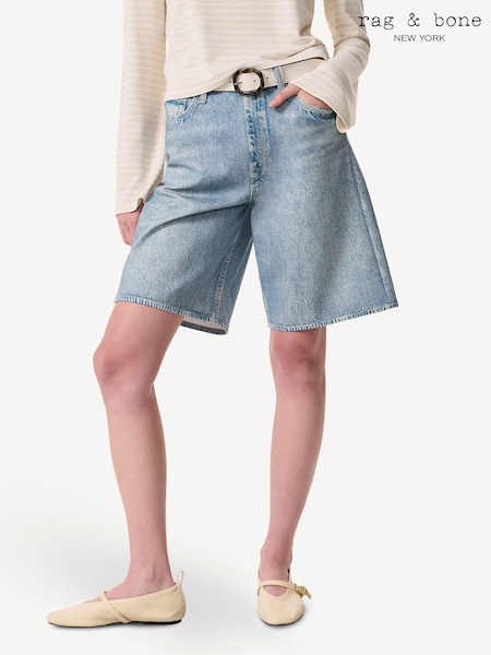 Rag & Bone Blue Miramar Ponte Mckenna Shorts (H21226) | £185