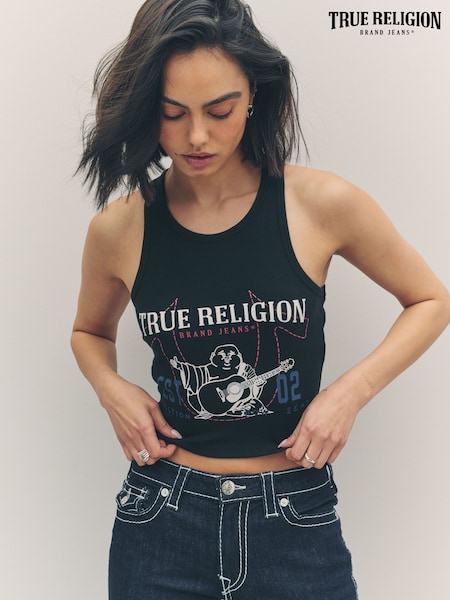 True Religion Jet Black Buddha Goddess Tank (H21234) | £39