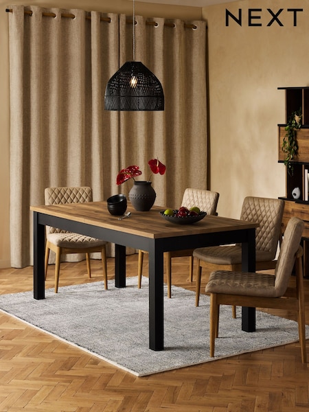 Dark Oak Effect Brown Bronx 6 to 10 Extending Dining Table (H21305) | £550
