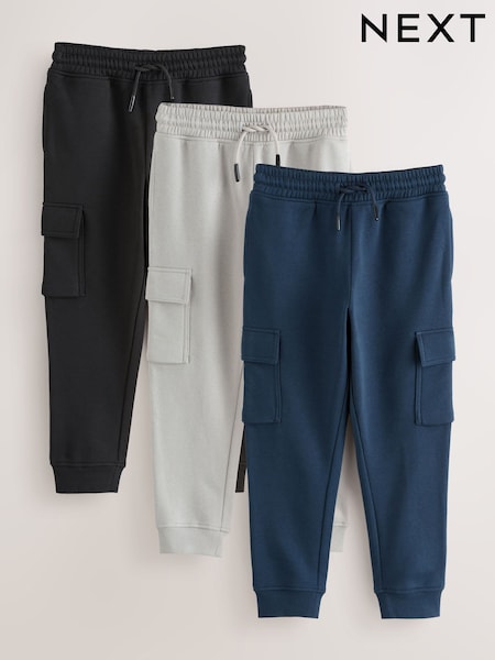 Multi Slim Cargo Joggers 3 Pack (3-16yrs) (H21437) | £26 - £57