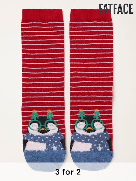 FatFace Red Penguin Toe Socks (H21468) | £7.50