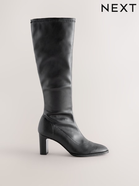 Black Standard/Wide Fit Forever Comfort® Round Toe Knee High Sock Boots (H21524) | £58