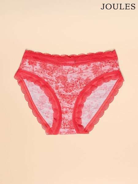 Joules Pink Riviera Toile Knickers (H21530) | £9.95