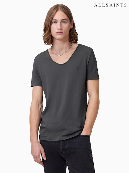 AllSaints Grey Tonic Scoop 100% Organic Cotton T-Shirt (H21546) | £35