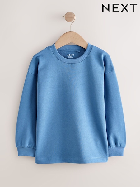 Blue Relaxed Fit Long Sleeve Heavyweight T-Shirt (3-16yrs) (H21685) | £8 - £11