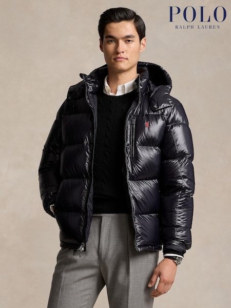 Polo Ralph Lauren Black Gorham Glossy Down Jacket (H21711) | £495