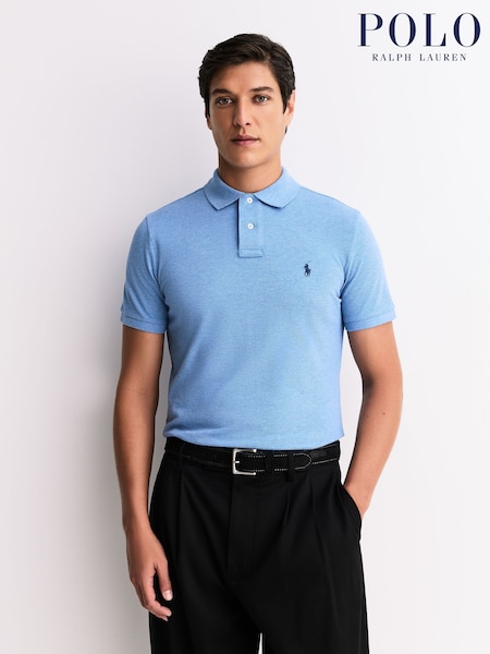 Polo Ralph Lauren Soft Royal Heather Blue Short Sleeve Mesh Polo Shirt (H21723) | £119
