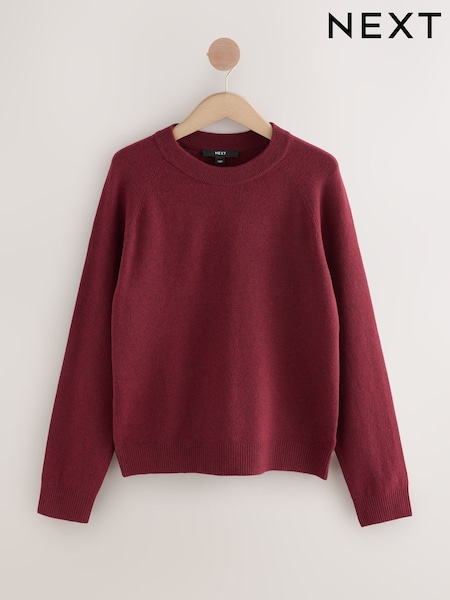 Burgundy Red Supersoft Crew Neck Long Sleeve Jumper (H21770) | £22