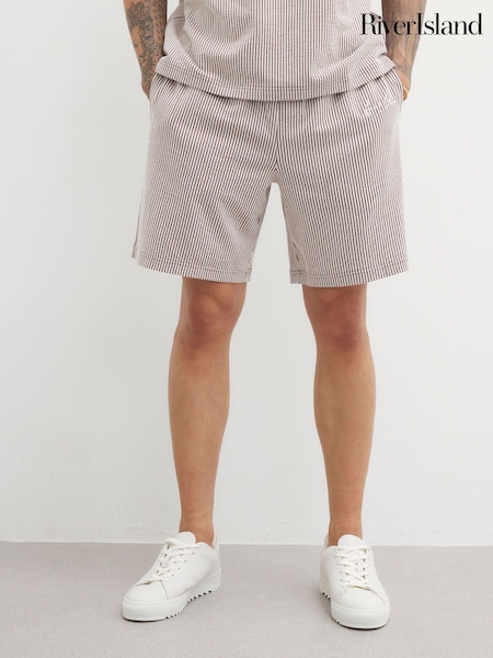 River Island Pink Stripe Seersucker Shorts (H21905) | £26
