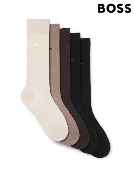 BOSS Black/White/Nude Socks 5 Pack (H21909) | £39