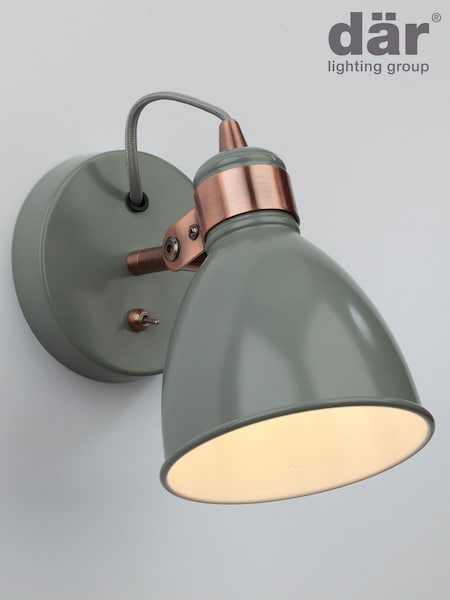 Dar Lighting Grey Satin Copper Frederick Single Spotlight (H21928) | £50