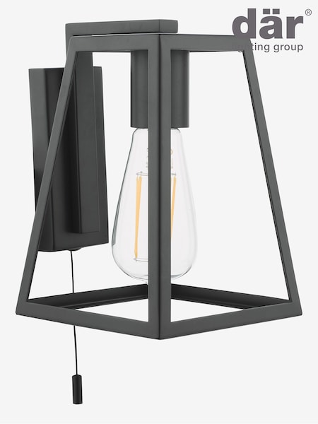Dar Lighting Matt Black Claudia Wall Light (H21930) | £60