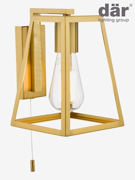 Dar Lighting Natural Brass Claudia Wall Light (H21931) | £90