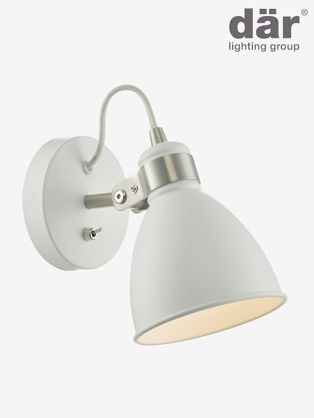 Dar Lighting Matt White Satin Chrome Frederick Task Lamp (H21938) | £50