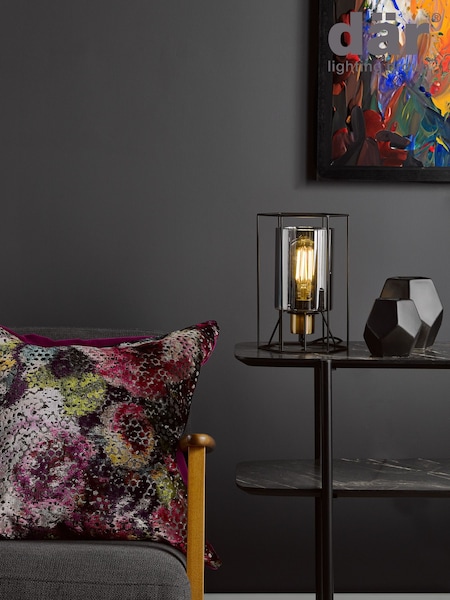 Dar Lighting Matt Black Smoked Glass Frederick Task Lamp (H21943) | £40