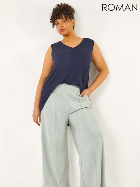 Roman Grey Curve Front Pleat Trousers (H22058) | £42