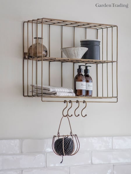 Garden Trading Antique Brass Bompton Wall Rack (H22095) | £95