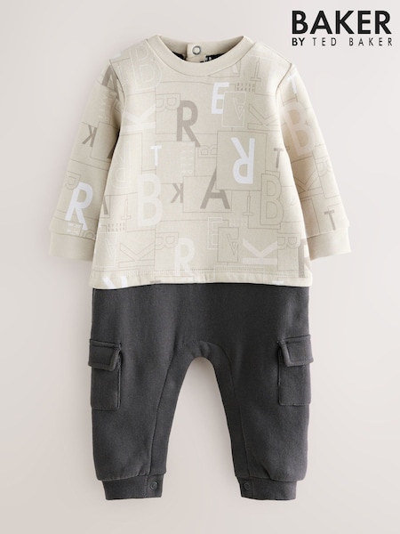 Baker by Ted Baker All Over Print Long Sleeve Romper (H22142) | £32 - £35