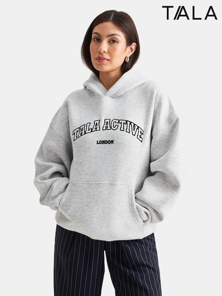 TALA Grey Active Embroidered Hoodie (H22186) | £59