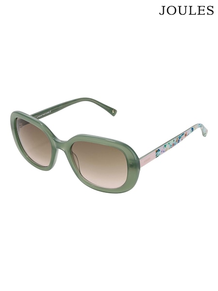 Joules Green Oversized Rounded Square Sunglasses (H22235) | £65