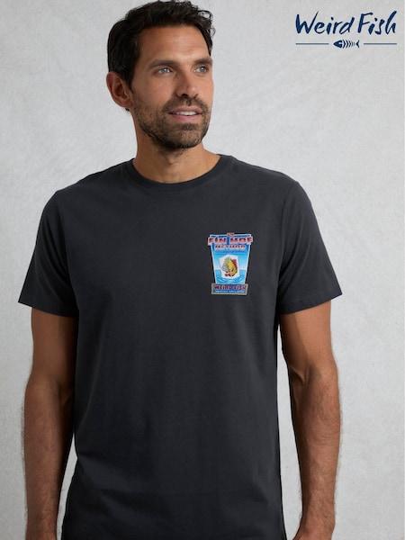 Weird Fish Blue Fin Hof Heritage Wash Artist 100% Cotton T-Shirt (H22394) | £28