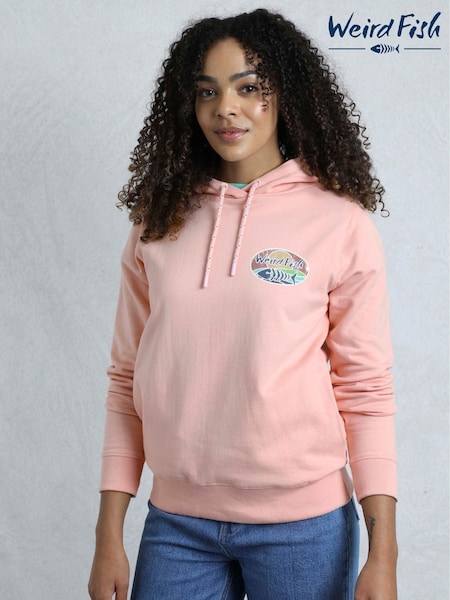 Weird Fish Pink Kira Graphic Pop Over Hoodie (H22396) | £55