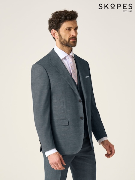 Skopes Grey Tailored Tailored Fit Self Check Anthony Suit Jacket (H22450) | £115