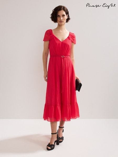 Phase Eight Pink Jen Midi Dress (H22485) | £139