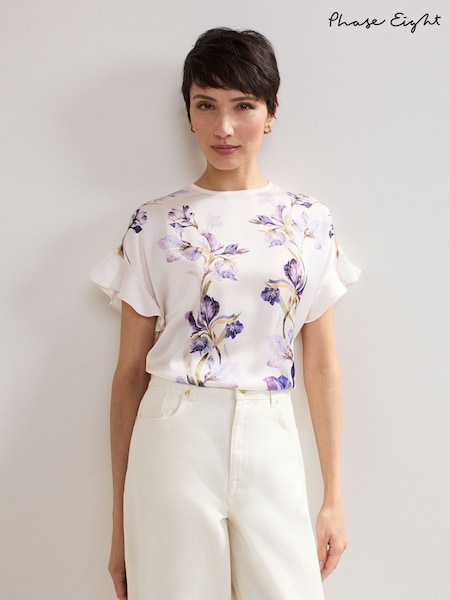 Phase Eight White Leilah Iris Top (H22490) | £69