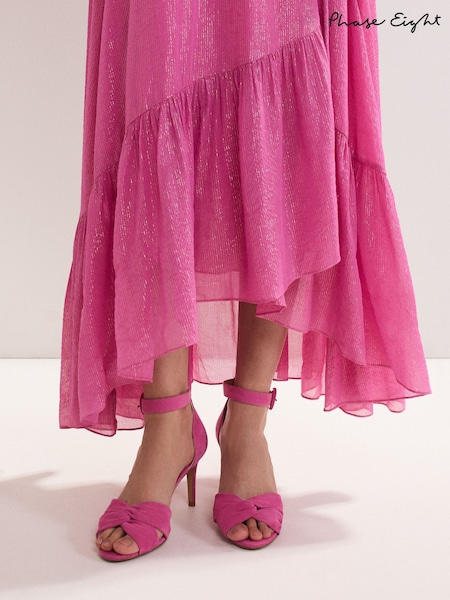 Phase Eight Pink Suede Twist Sandals (H22493) | £99