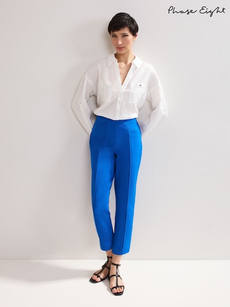 Phase Eight Blue Dark Miah Stretch Capri Trousers (H22501) | £59
