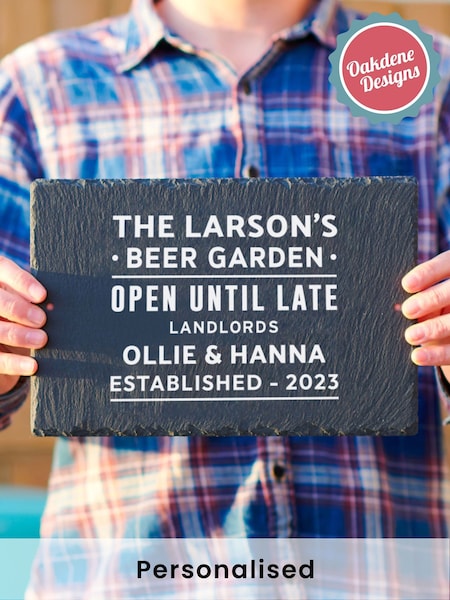 Personalised Beer Garden Slate Sign by Oakdene (H22536) | £40