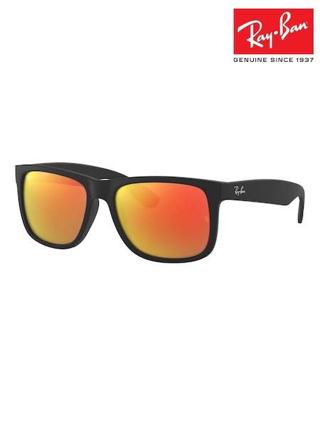 Ray Ban Justin Square Black Sunglasses (H22555) | £149