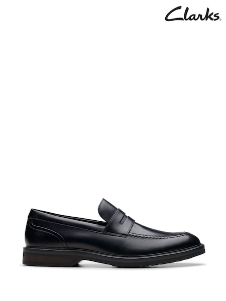 Clarks Black Leather Aldwin Step Shoes (H22563) | £80