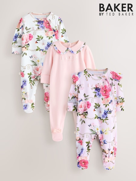 Baker by Ted Baker 3 Pack Sleepsuits (H22658) | £40 - £43