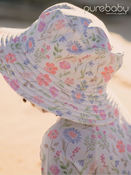 Purebaby Pink Broad Brim Swim Hat (H22665) | £18