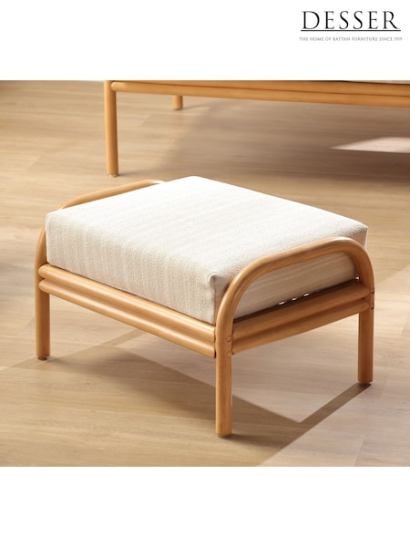 Desser Light Oak Aspen Rattan Conservatory Footstool (H22671) | £190