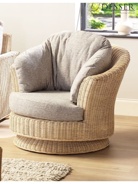 Desser Natural Corsica Lyon Swivel Chair (H22679) | £630
