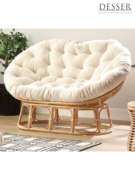 Desser Natural Fabric Papasan Rattan Sofa (H22685) | £566