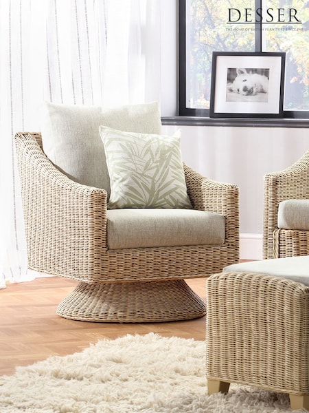 Desser Natural Dijon Rattan Lyon Swivel Chair (H22702) | £558