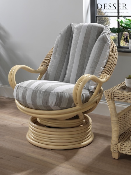 Desser Natural Samford Rattan Swivel Chair (H22711) | £560