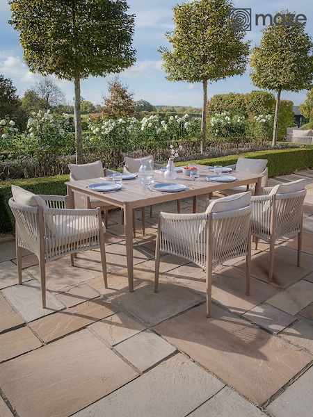 Maze Natural Linen Havana Garden 6 Seater Rectangular Dining Set (H22749) | £1,793