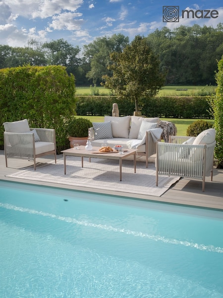 Maze Natural Linen Havana Garden 2 Seater Sofa Set (H22764) | £1,569