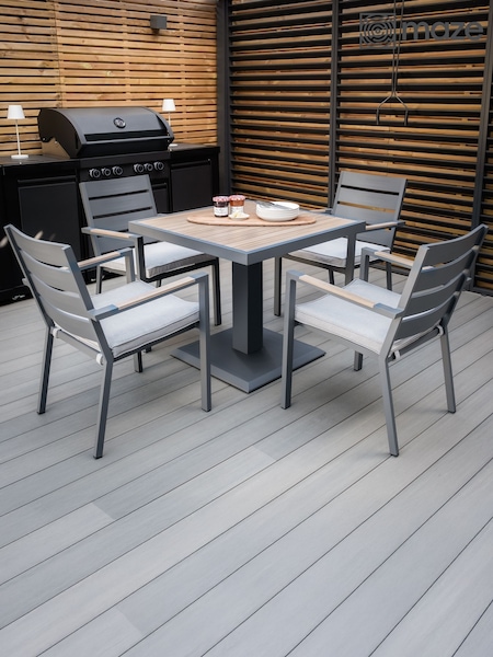 Maze Dove Grey Vancouver Garden 4 Seater Dining Set (H22765) | £864