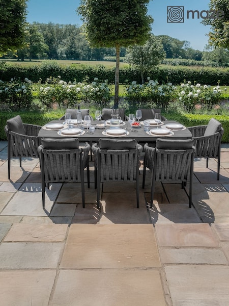 Maze Charcoal Milan Garden 8 Seat Rectangular Dining Set (H22766) | £2,075