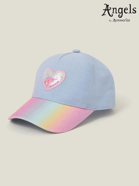 Angels By Accessorize Blue Girls Shake Glitter 100% Cotton Cap (H22839) | £13