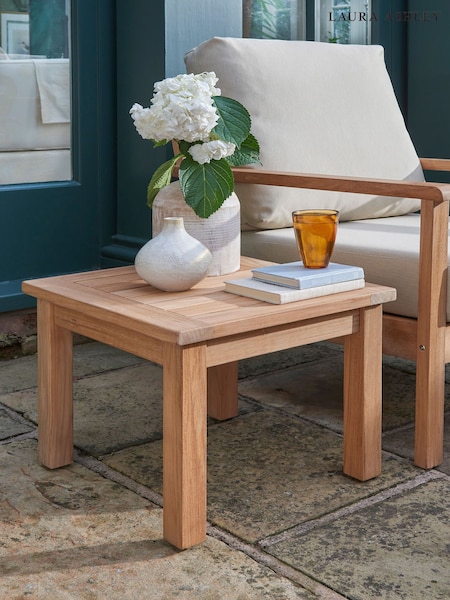 Laura Ashley Natural Salcey Garden Teak Side Table (H22872) | £165