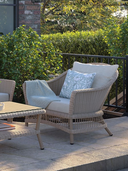 Laura Ashley Natural Carrdale Garden Rattan Chair with Saunton Cushions (H22884) | £590