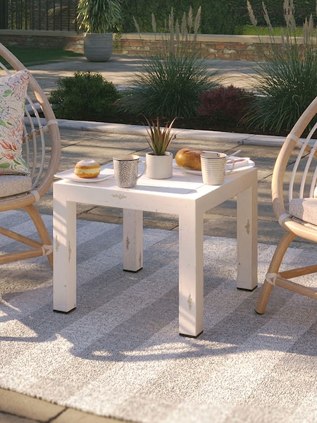 Laura Ashley White Clermont Garden Side Table (H22888) | £190
