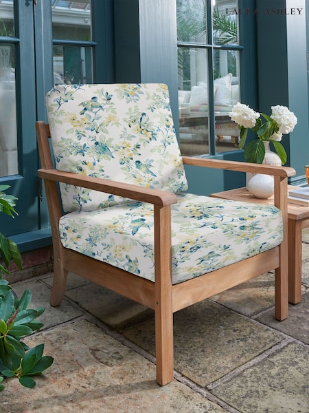 Laura Ashley Natural Salcey Garden Teak Chair with Sylvie Cushions (H22903) | £580